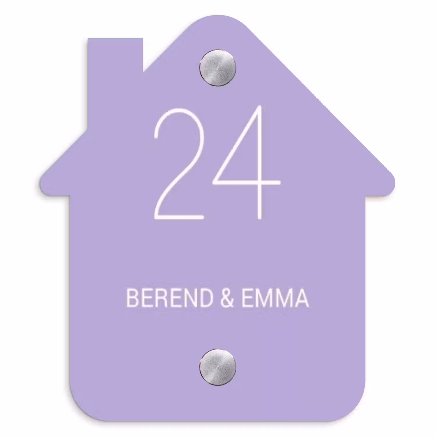 Effen - Lila - Klassiek Naambord Huisje klein -3d