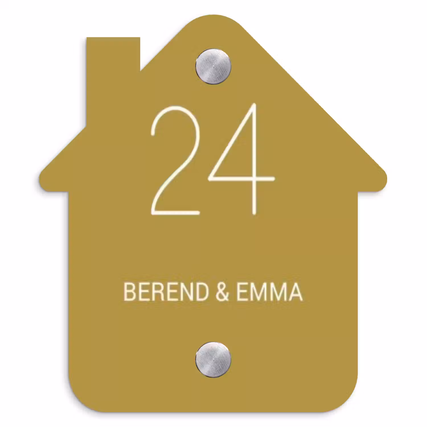 Okergeel - Klassiek Naambord Huisje klein -3d