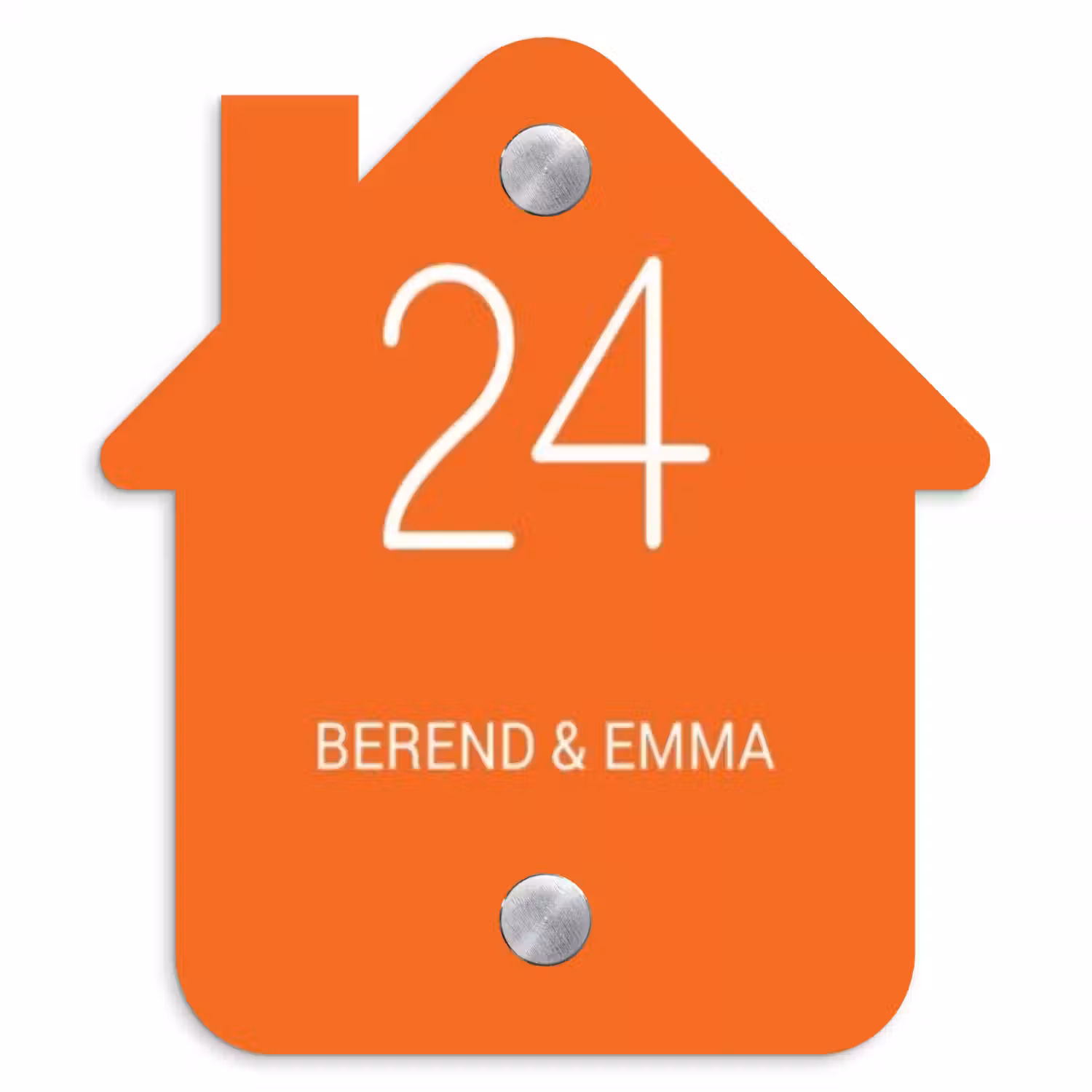 Oranje - Klassiek Naambord Huisje klein -3d
