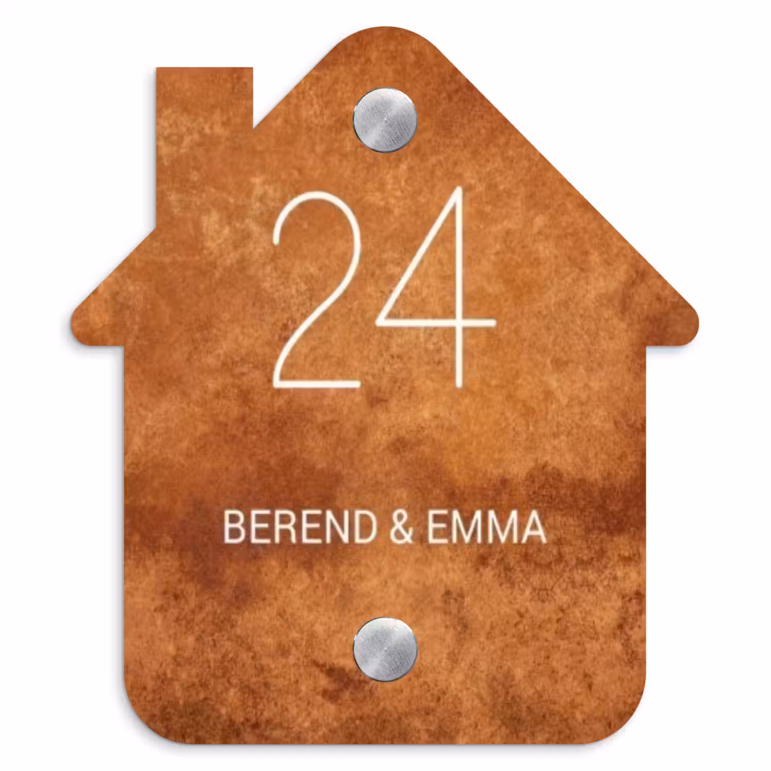Roest - Klassiek Naambord Huisje klein -3d
