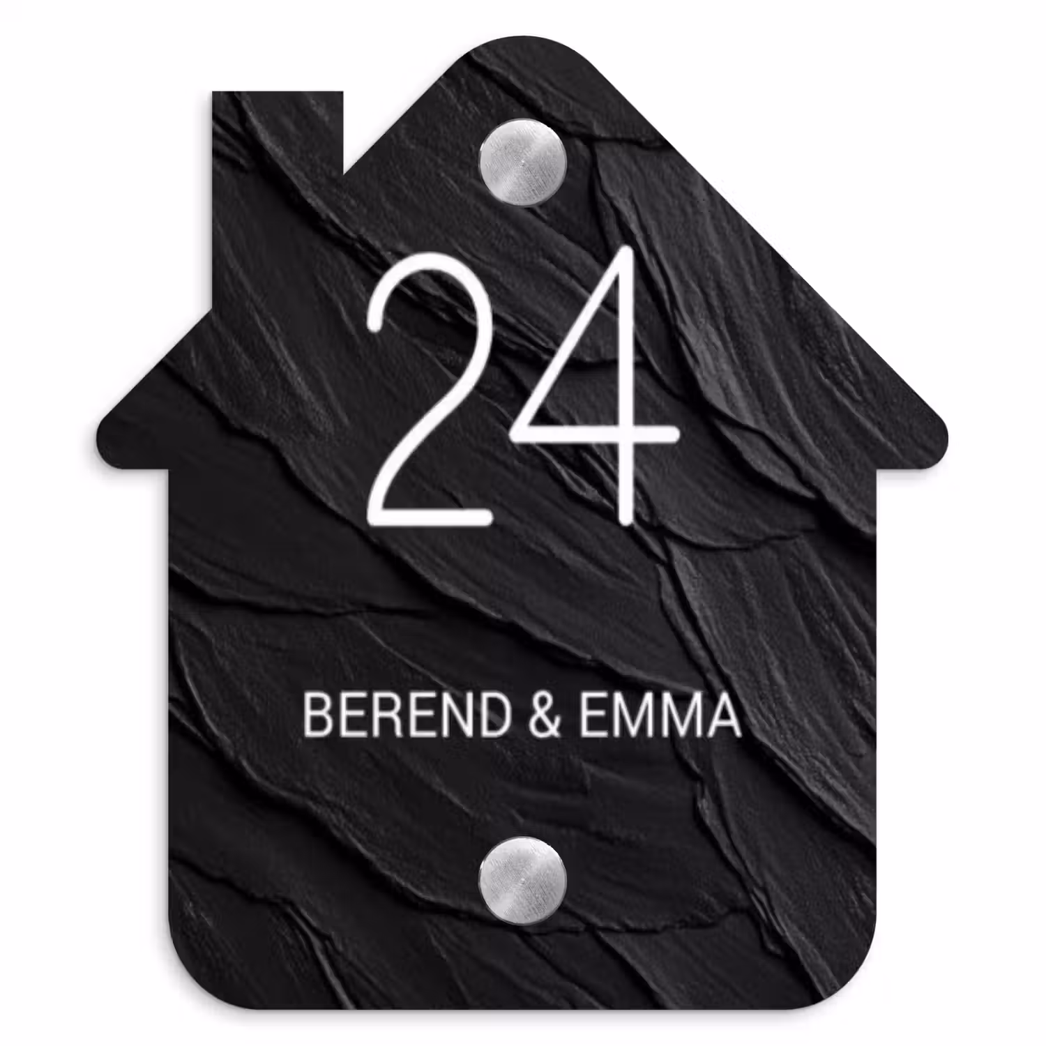 Leisteen - Klassiek Naambord Huisje klein -3d