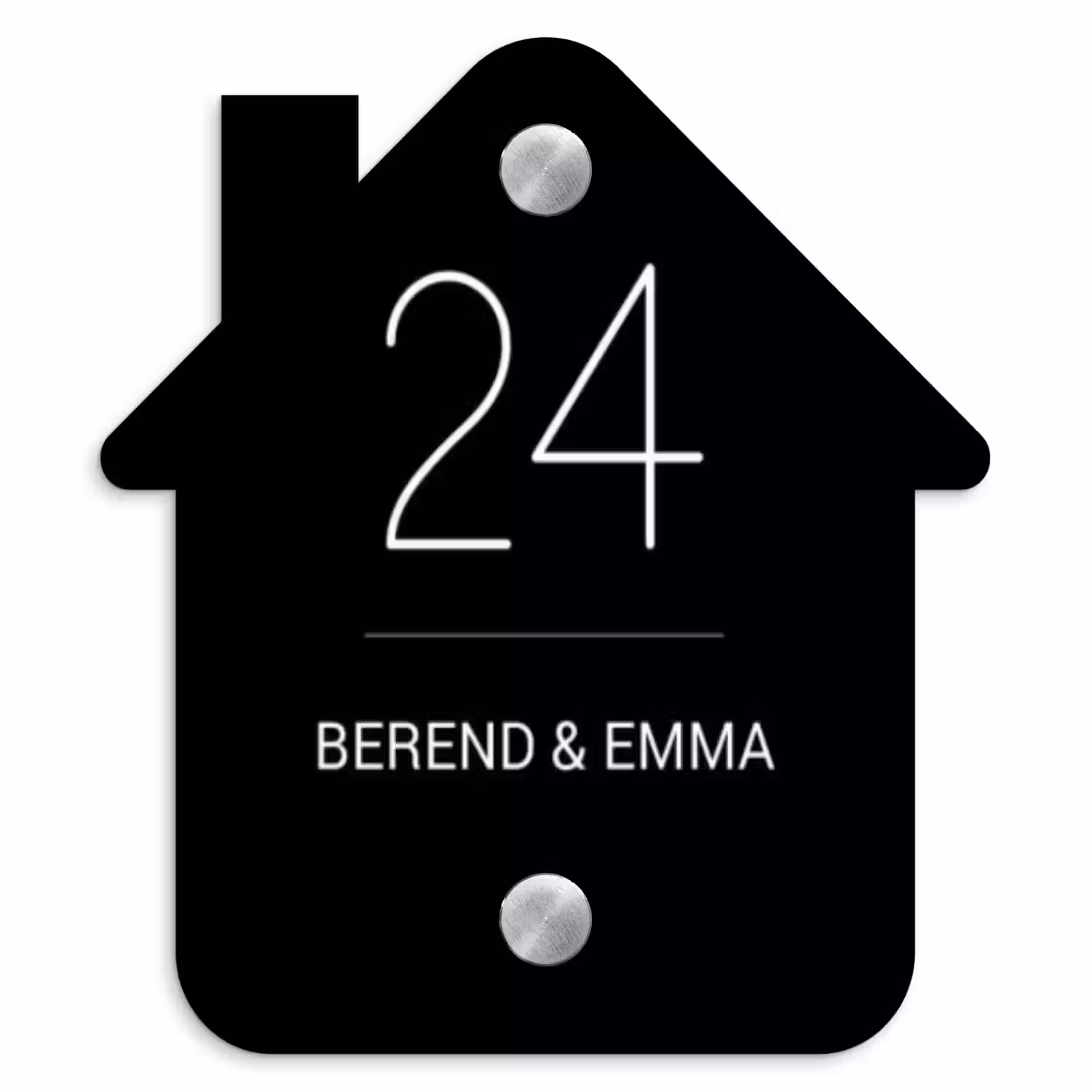 Zwart vlak - Klassiek Naambord Huisje klein -3d