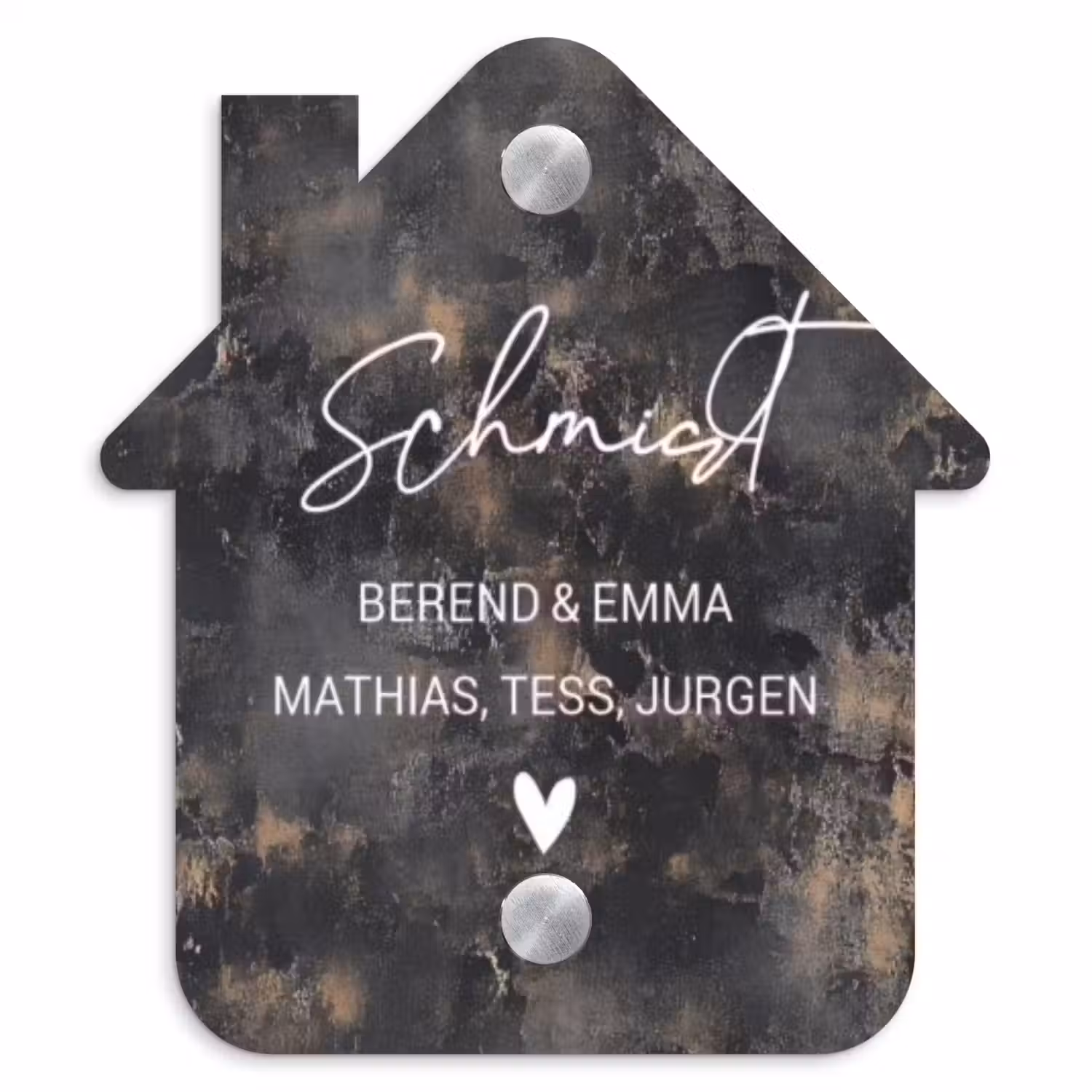 Verweerd metaal - Sierlijk Naambord Huisje klein -3d