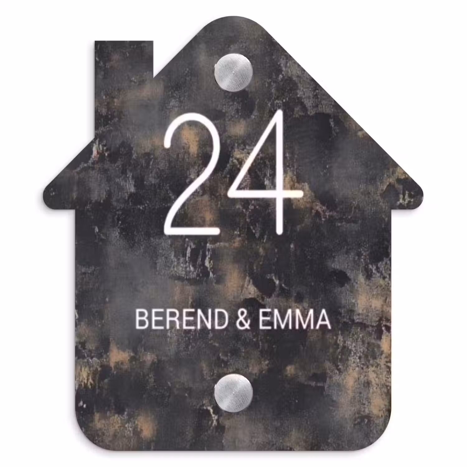 Verweerd metaal - Klassiek Naambord Huisje klein -3d