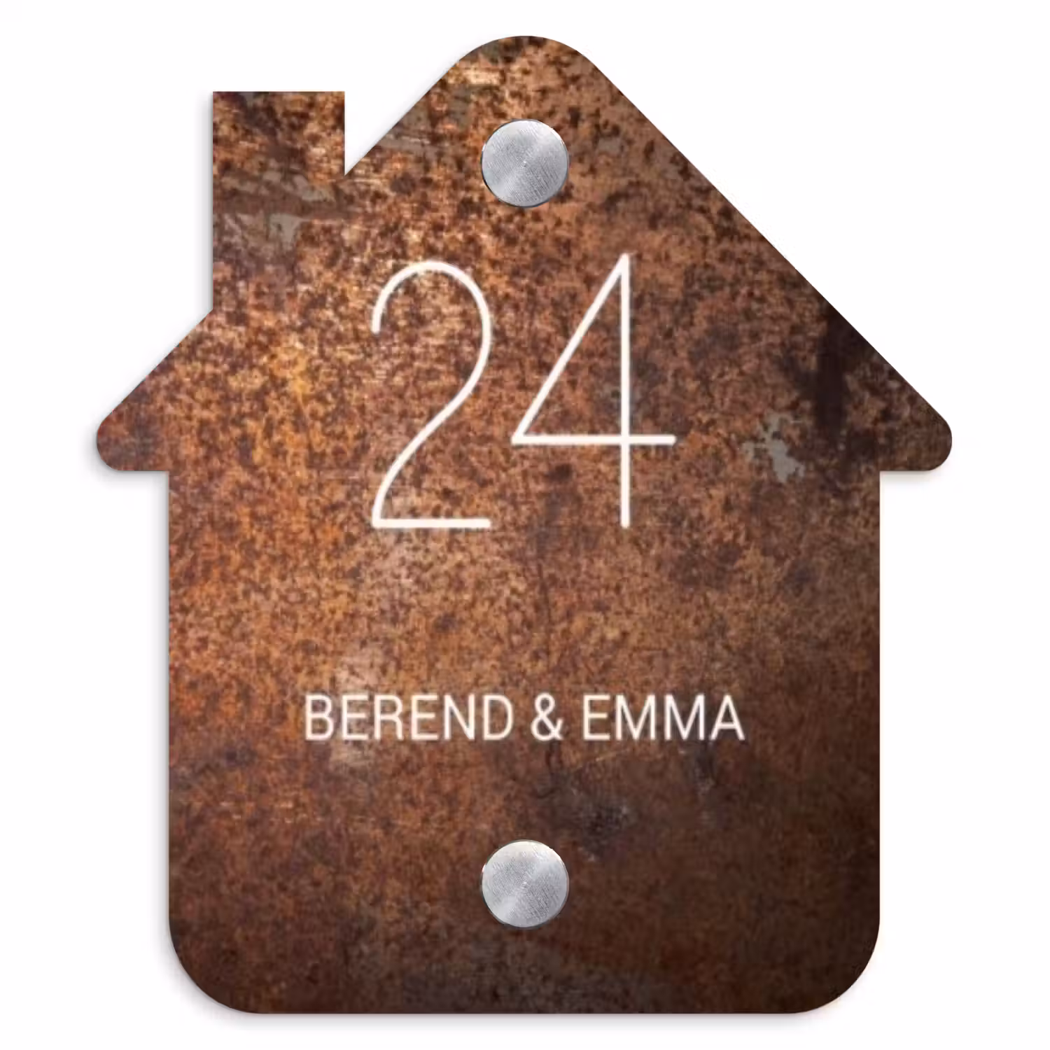 Verweerd metaal - Klassiek Naambord Huisje klein -3d