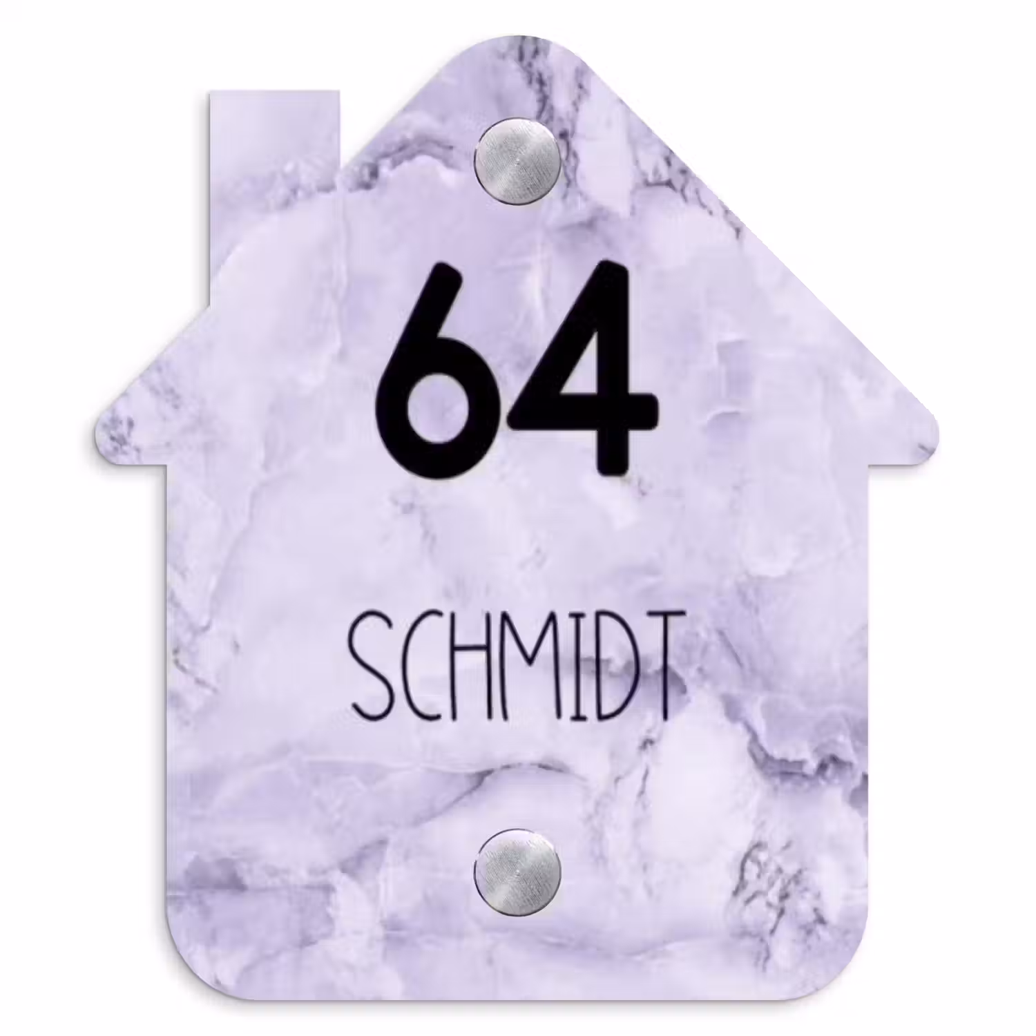 Paars marmer - Modern Naambord Huisje klein -3d