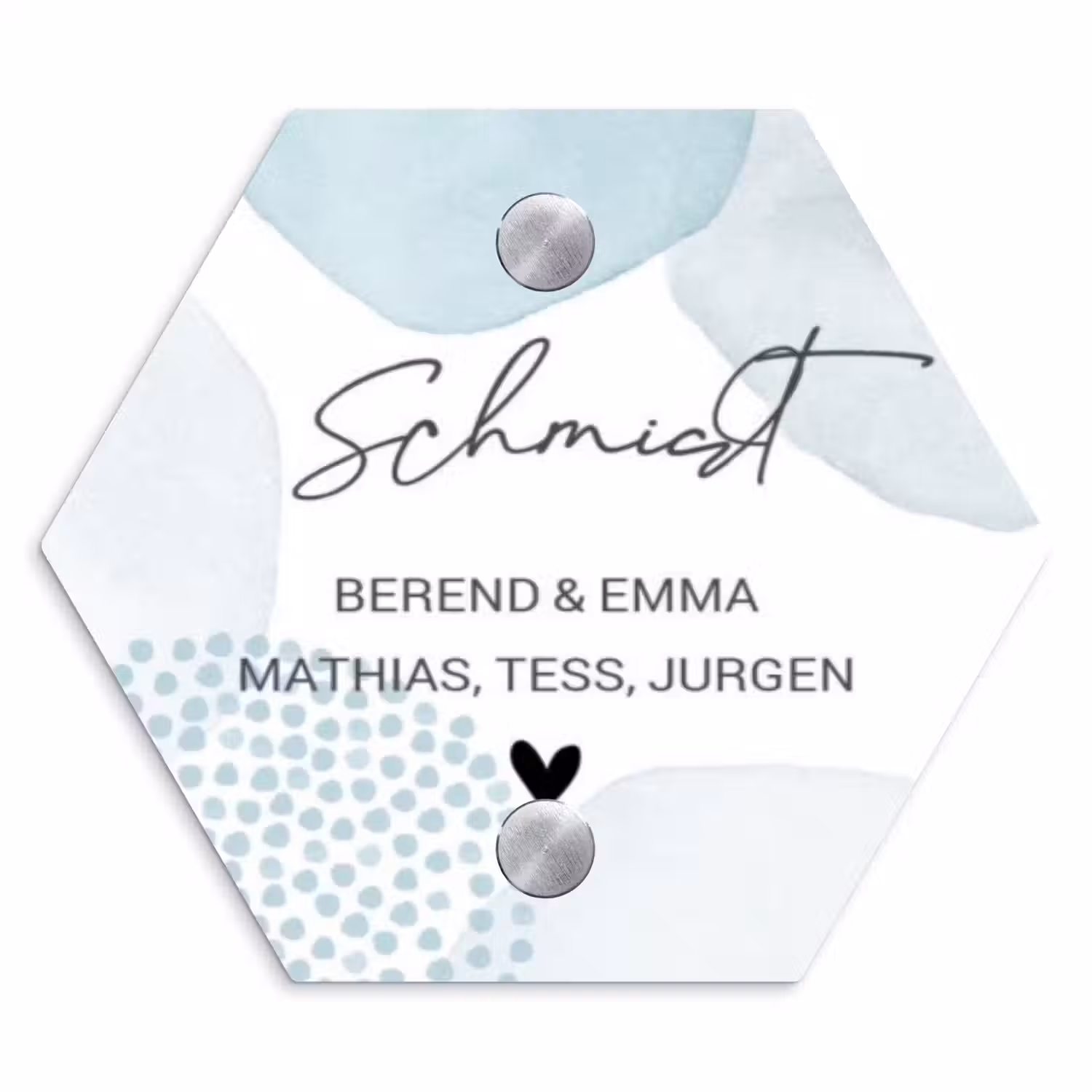 Abstract blauw - Sierlijk Naambord Hexagon klein -3d