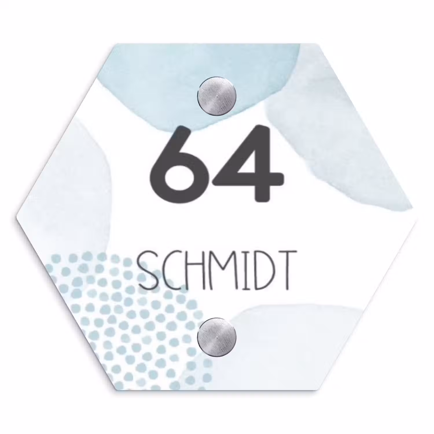 Abstract blauw - Modern Naambord Hexagon klein -3d