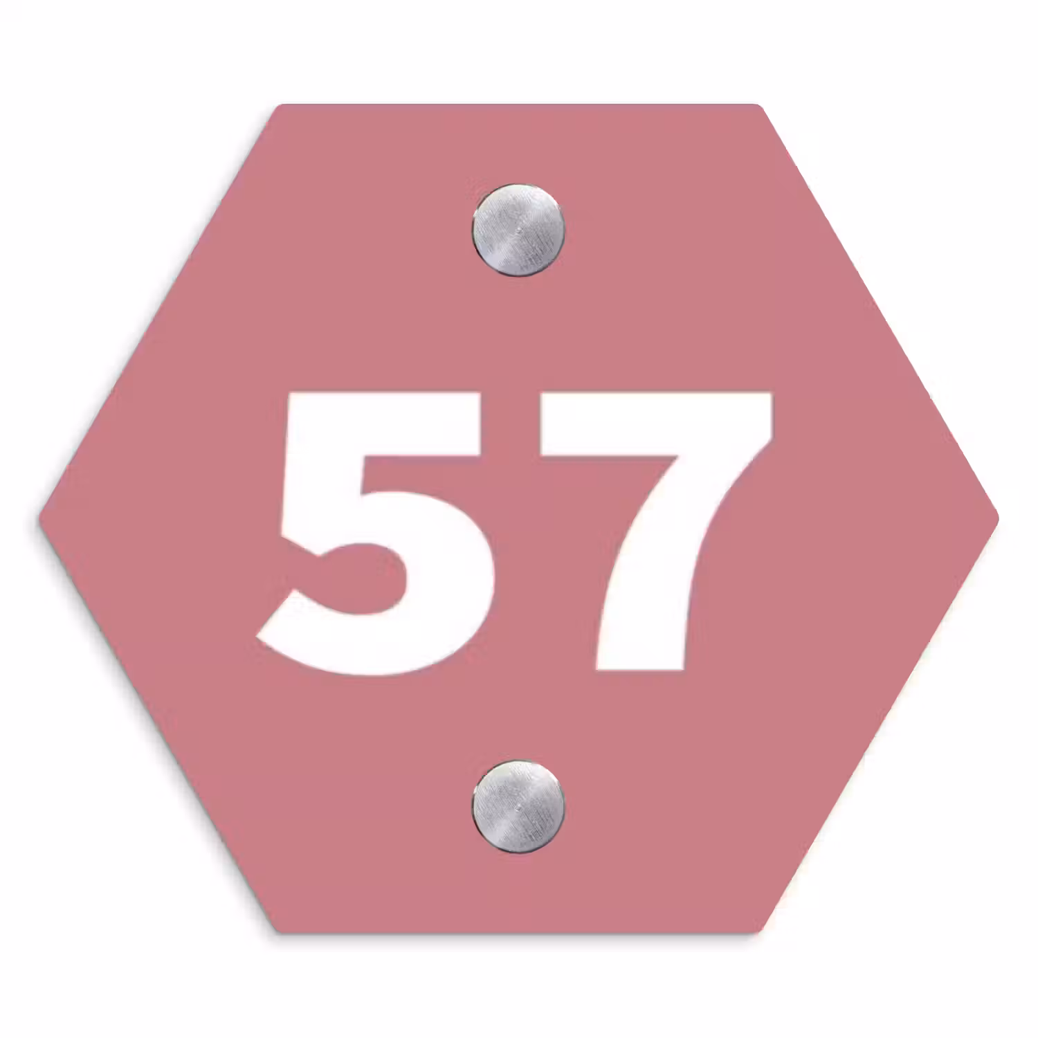 Oudroze - Traditioneel Naambord Hexagon klein -3d