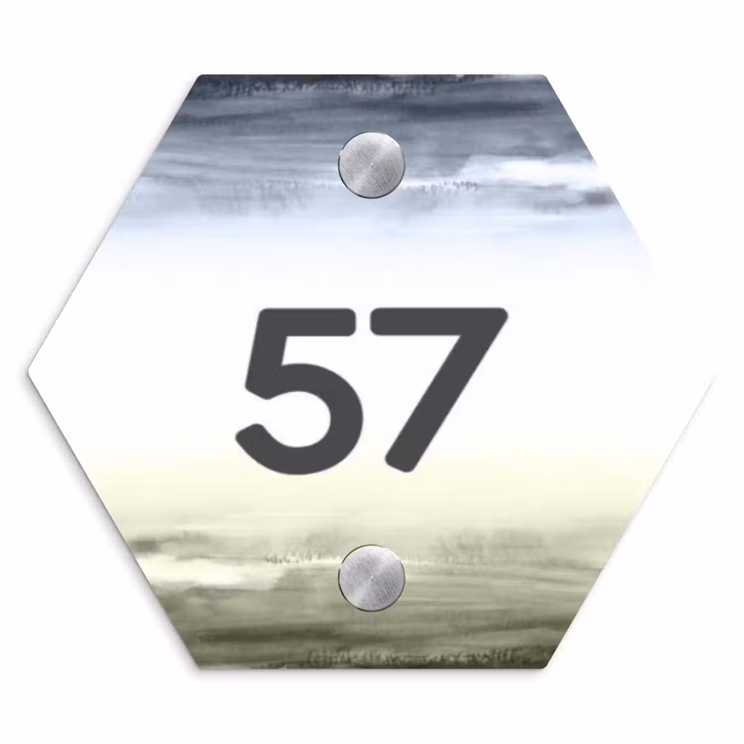 Aquarelachtergrond - Traditioneel Naambord Hexagon klein -3d