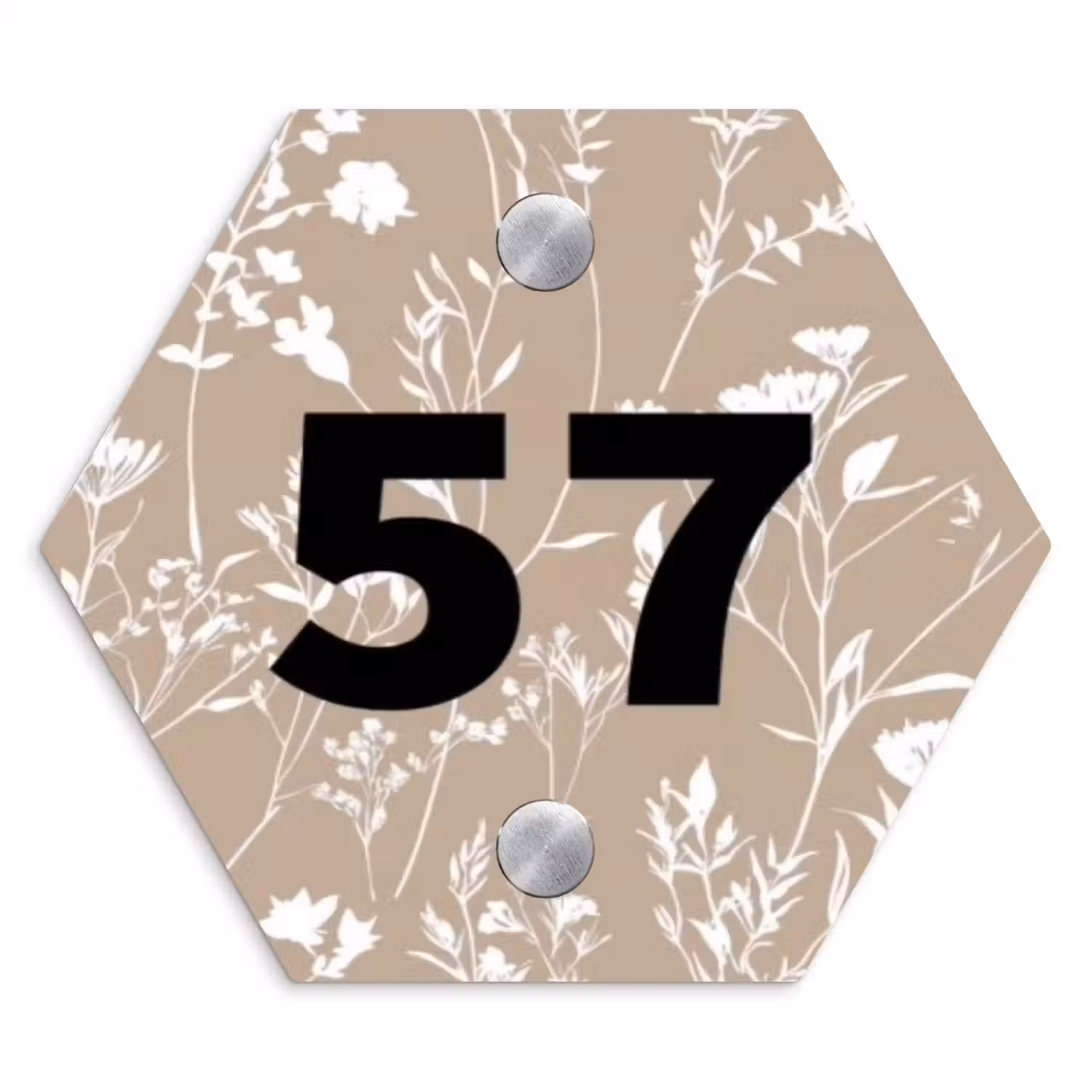 Beiges Blumenmuster - Traditionell Naambord Hexagon klein -3d