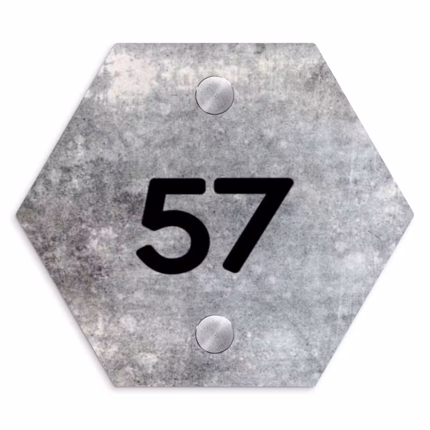 Beton - Traditioneel Naambord Hexagon klein -3d