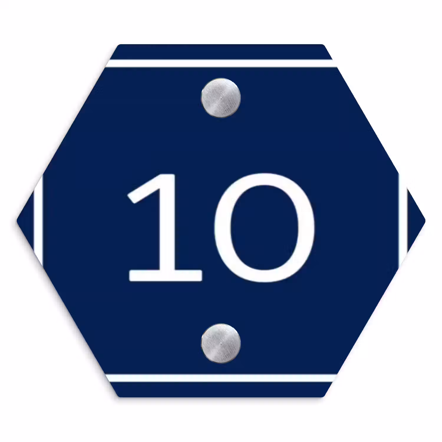 Blauw - Kader - Regulier Naambord Hexagon klein -3d