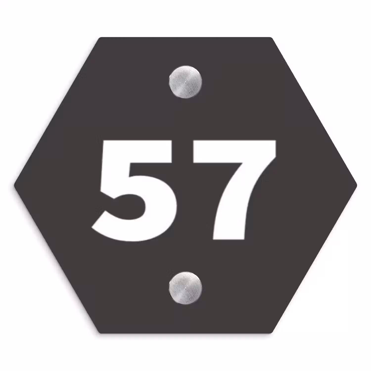 Donkergrijs - Traditioneel Naambord Hexagon klein -3d