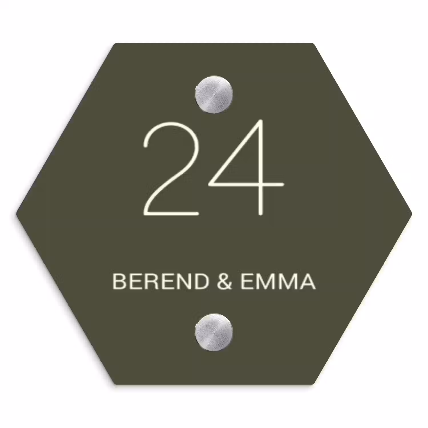 Donkergroen - Klassiek Naambord Hexagon klein -3d