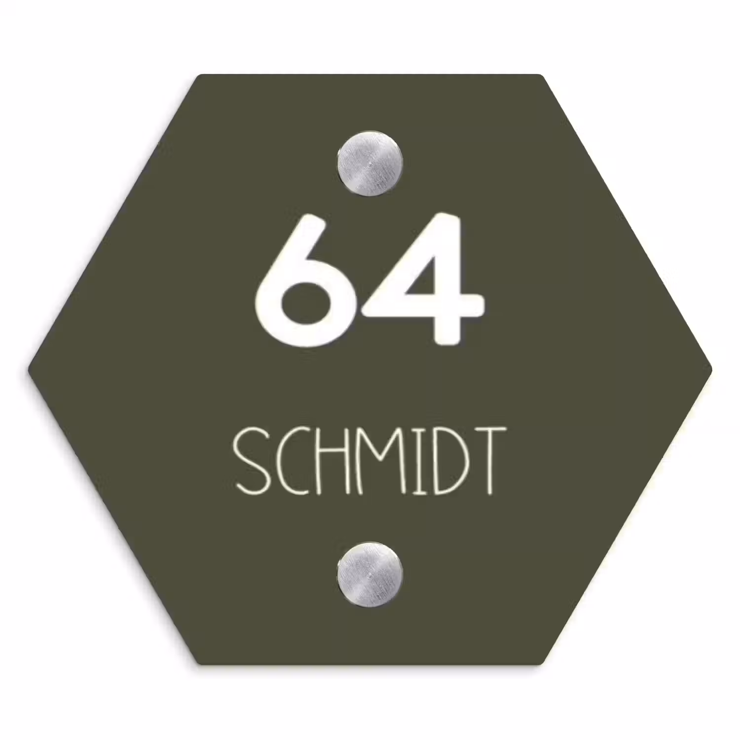 Donkergroen - Modern Naambord Hexagon klein -3d