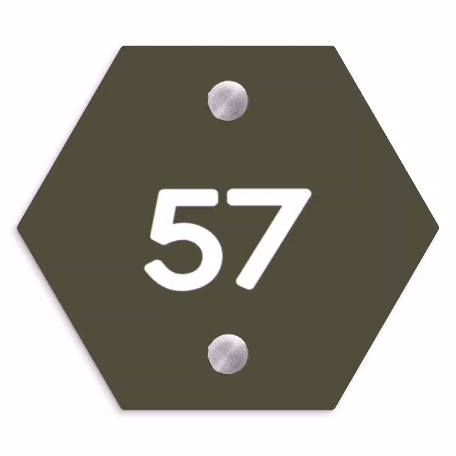 Donkergroen - Traditioneel Naambord Hexagon klein -3d