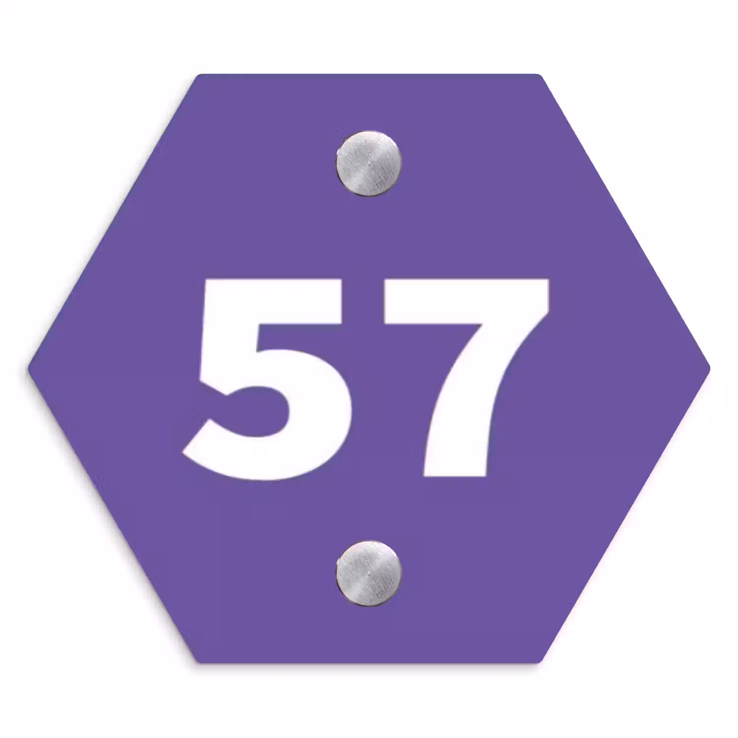 Donkerpaars - Traditioneel Naambord Hexagon klein -3d