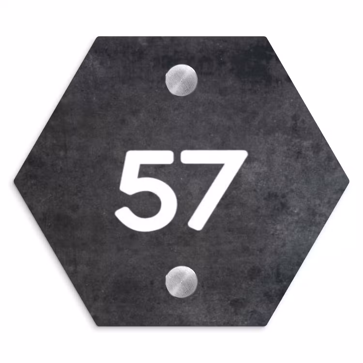 Donker steen - Traditioneel Naambord Hexagon klein -3d