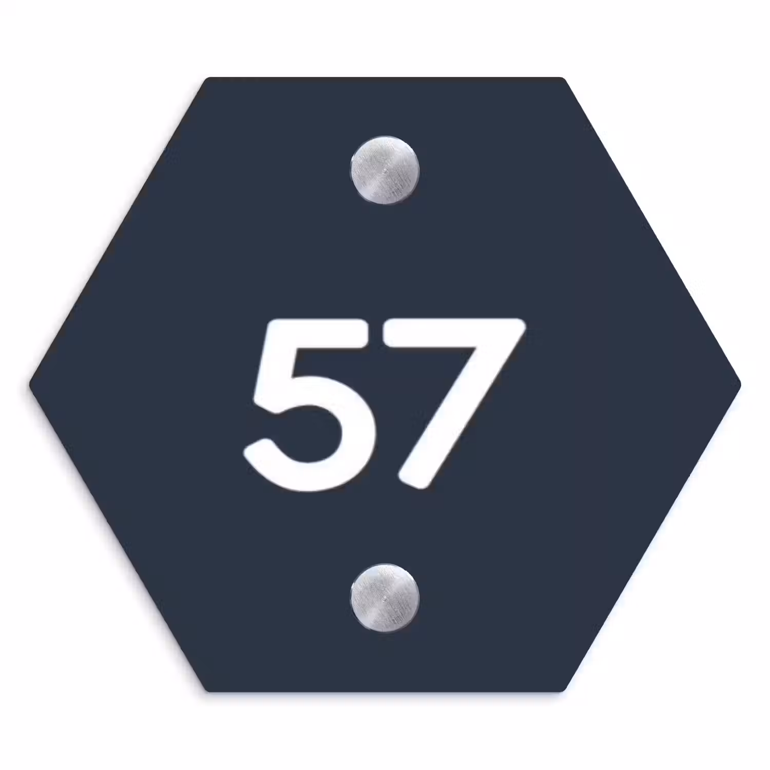 Effen blauw - Traditioneel Naambord Hexagon klein -3d