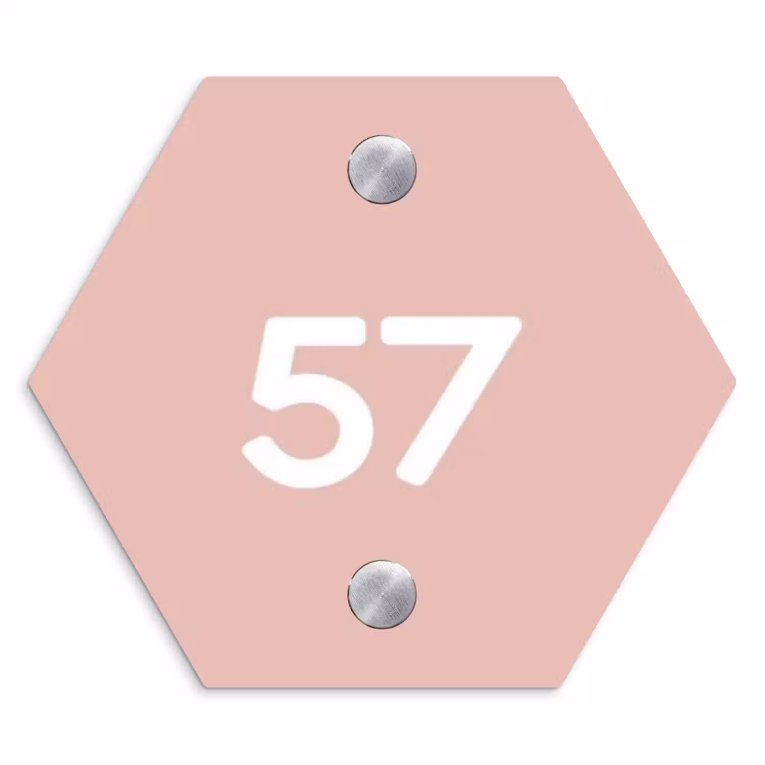 Effen roze - Traditioneel Naambord Hexagon klein -3d