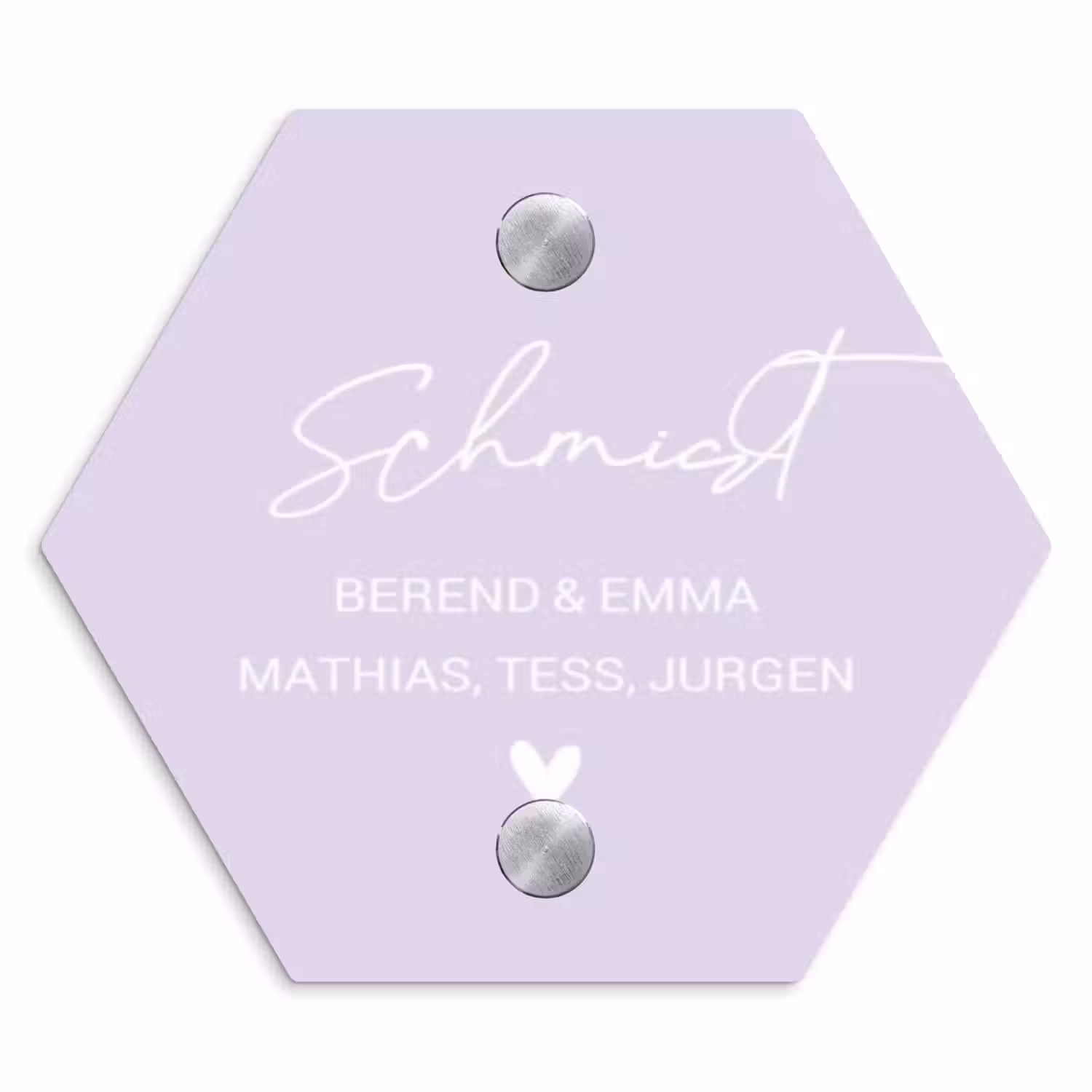 Lila - Sierlijk Naambord Hexagon klein -3d
