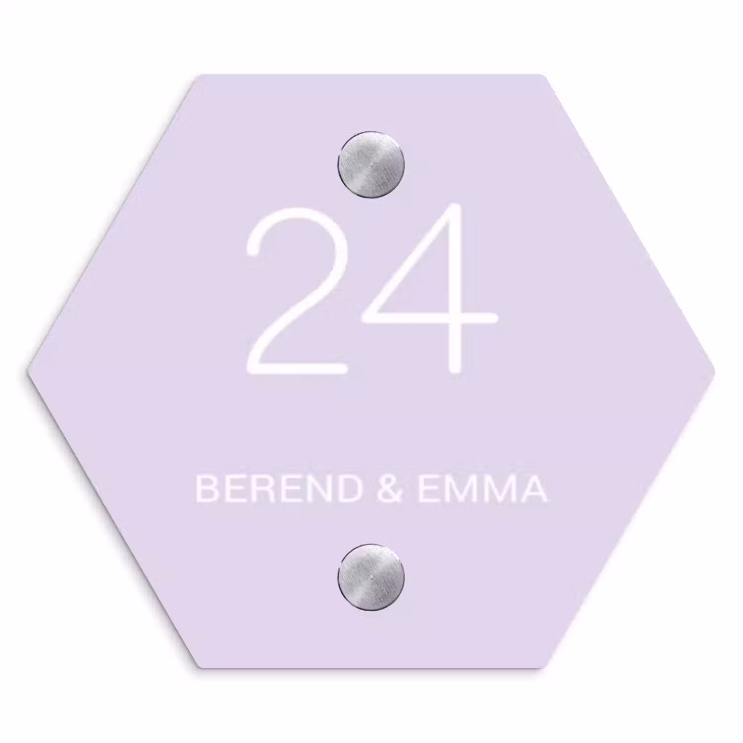 Lila - Klassiek Naambord Hexagon klein -3d