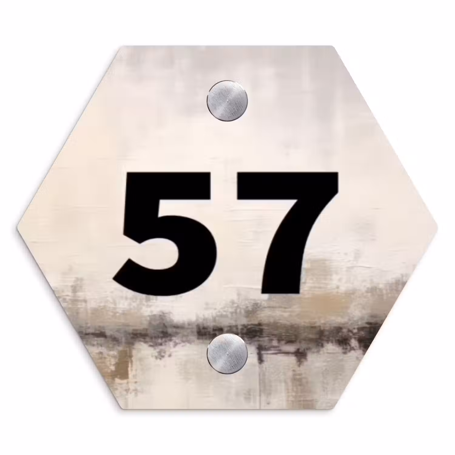 Geschilderd - Traditioneel Naambord Hexagon klein -3d