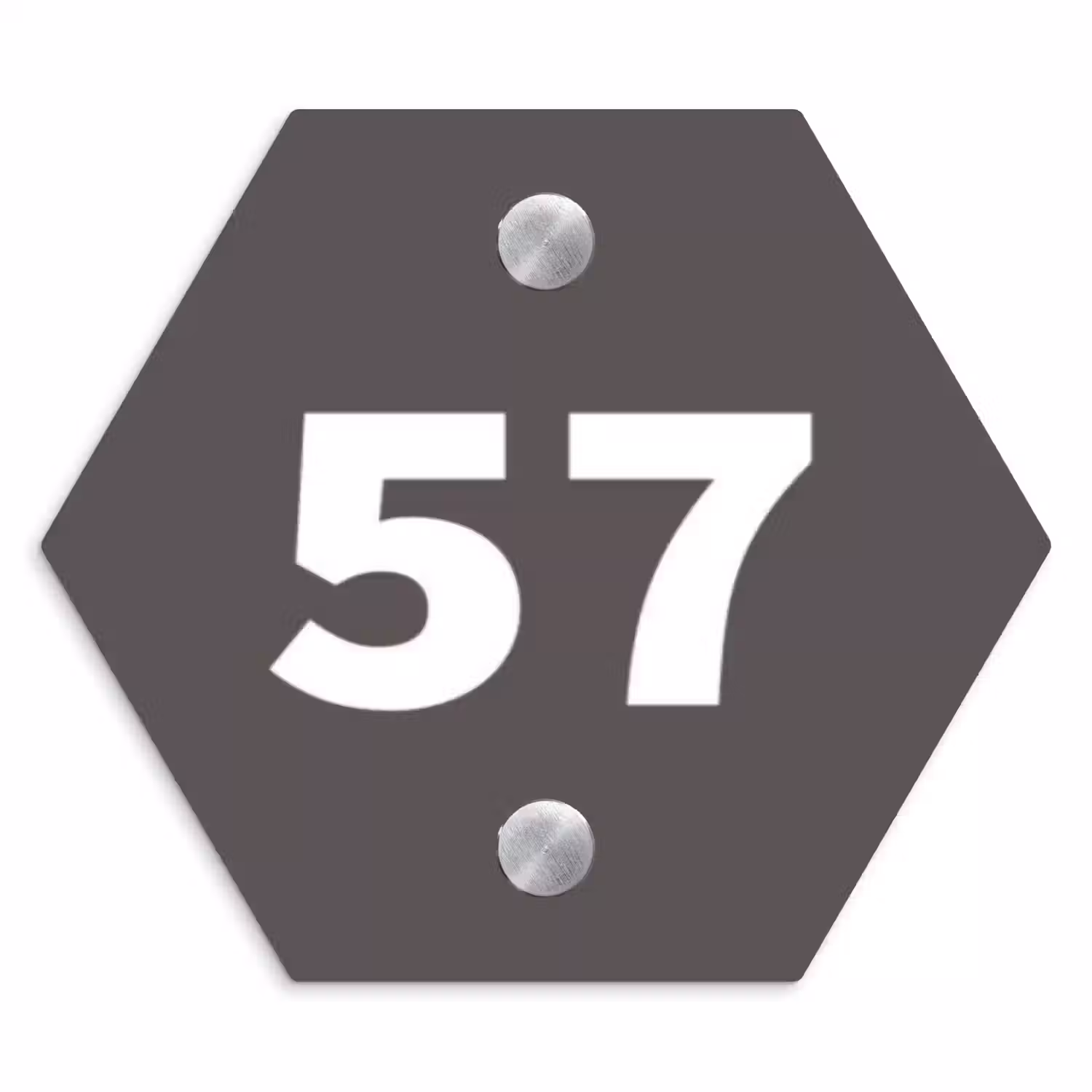 Grijs - Traditioneel Naambord Hexagon klein -3d