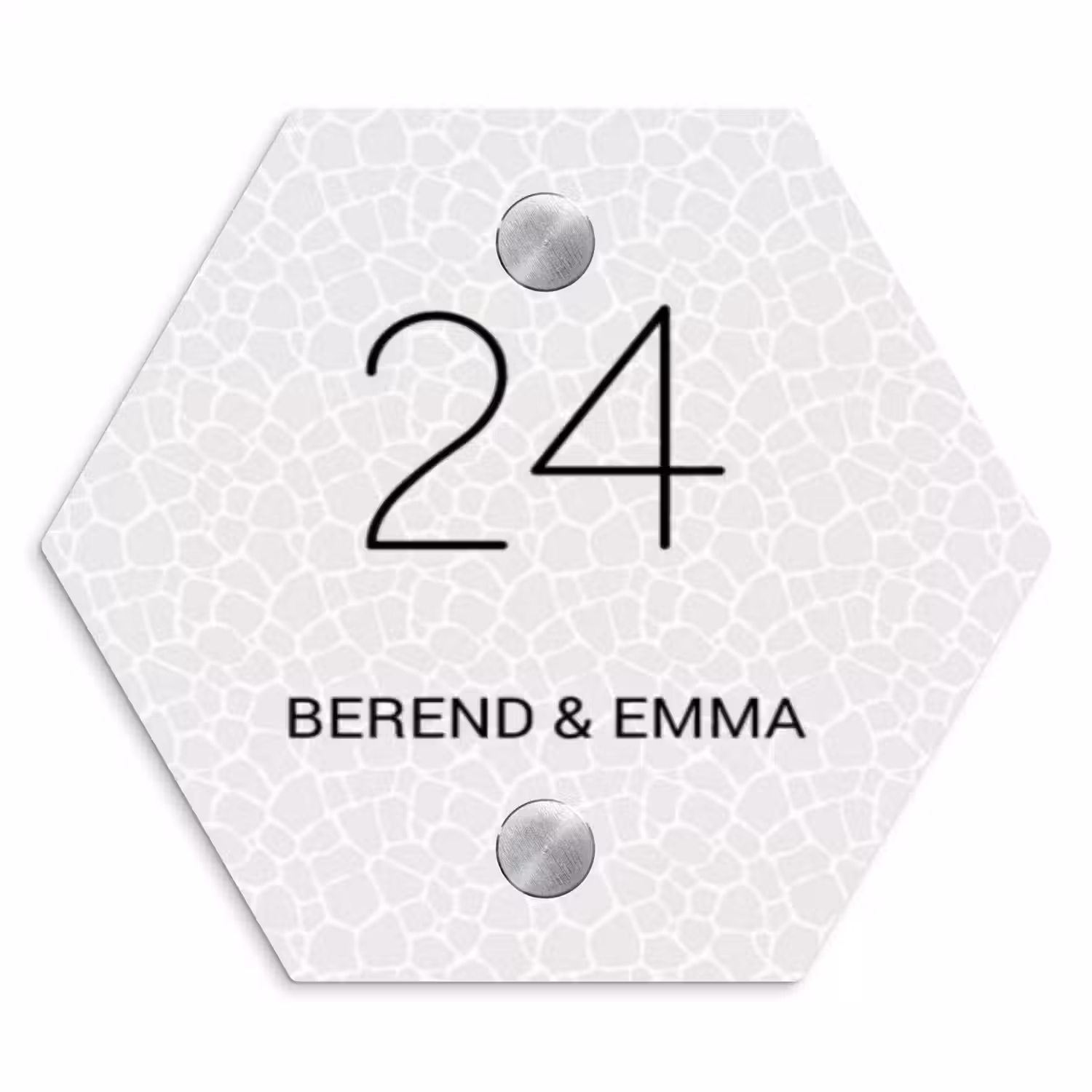 Lichte mozaïek - Klassiek Naambord Hexagon klein -3d