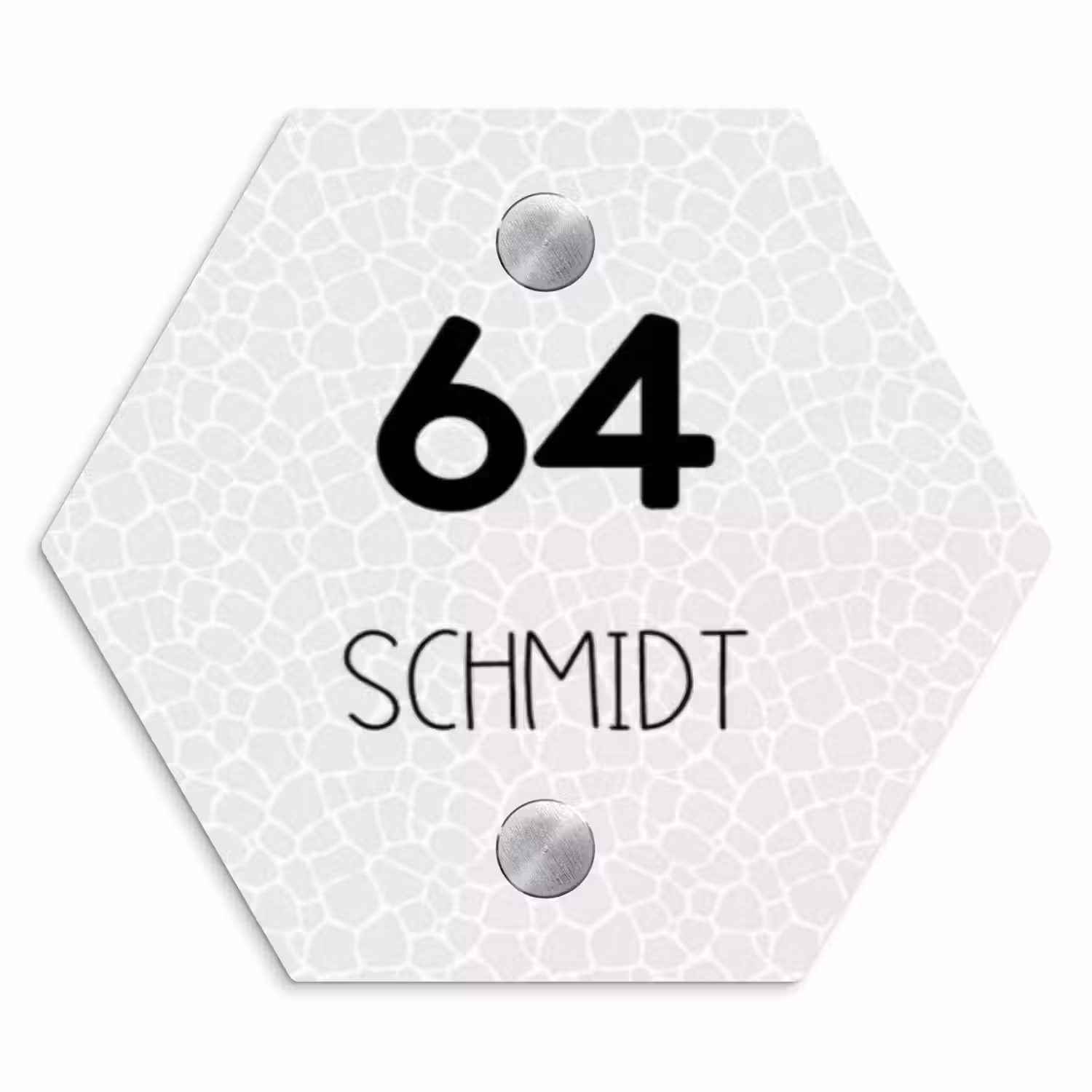 Lichte mozaïek - Modern Naambord Hexagon klein -3d