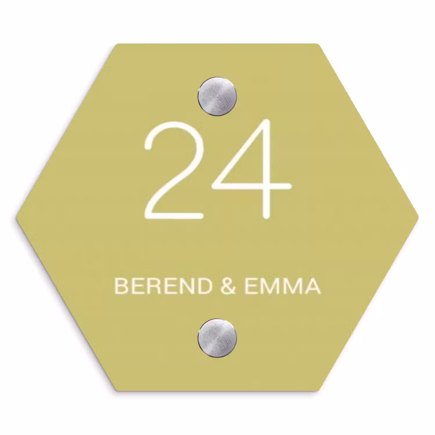 Lichtgroen - Klassiek Naambord Hexagon klein -3d