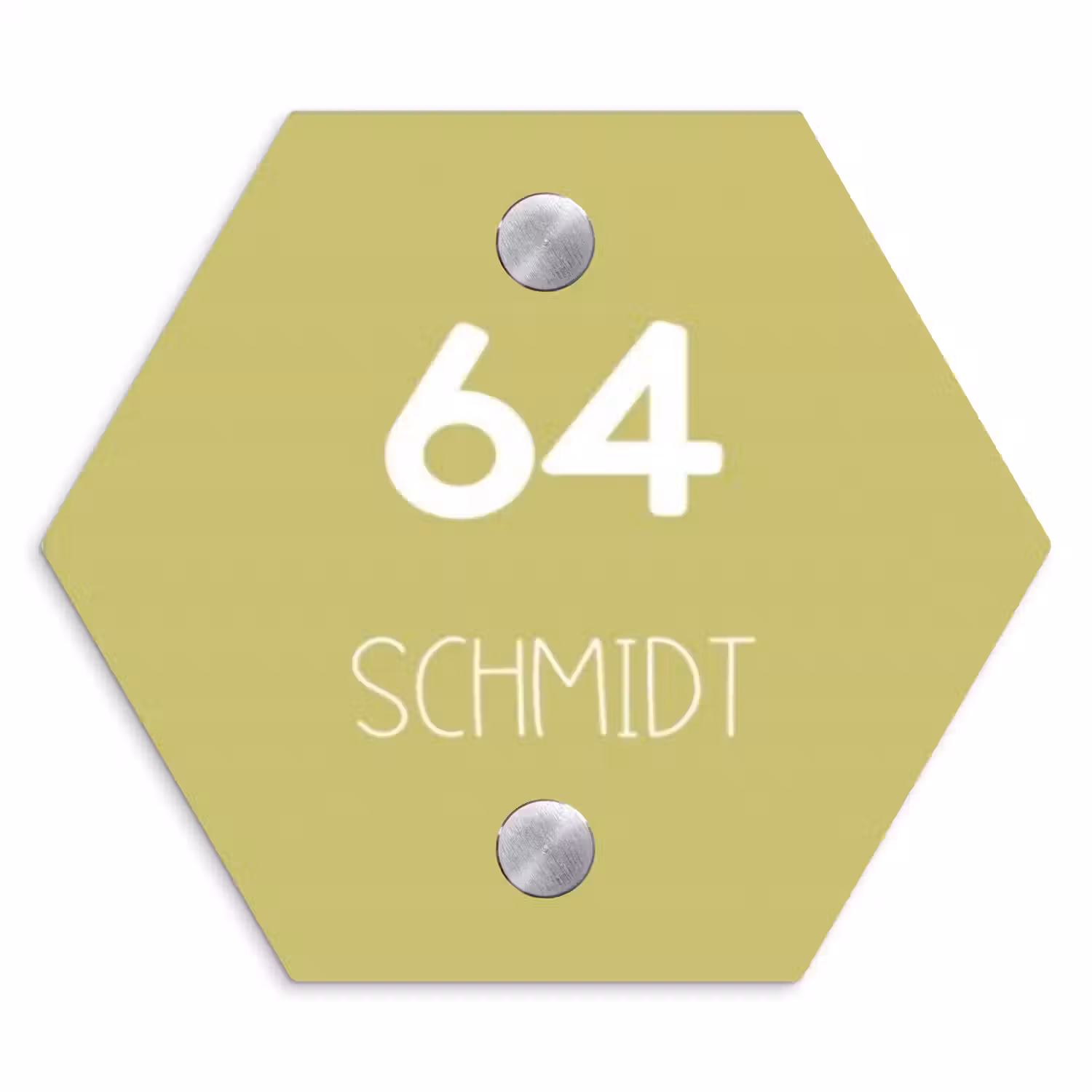 Lichtgroen - Modern Naambord Hexagon klein -3d