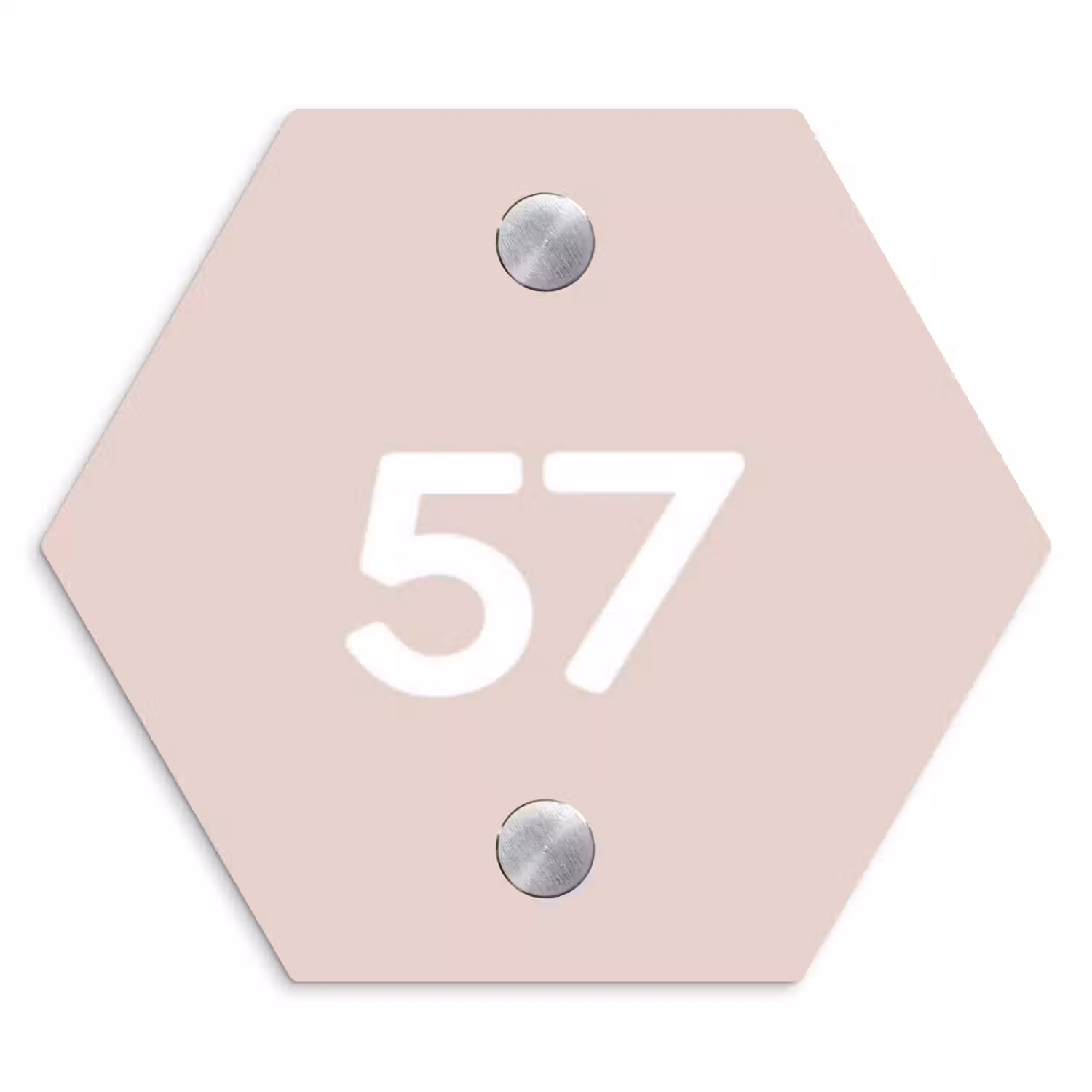 Lichtroze - Traditioneel Naambord Hexagon klein -3d
