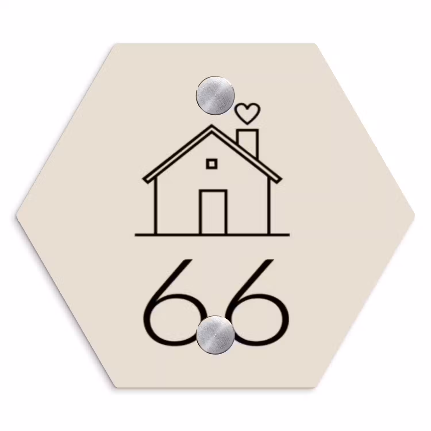 Huis illustratie - Traditioneel Naambord Hexagon klein -3d