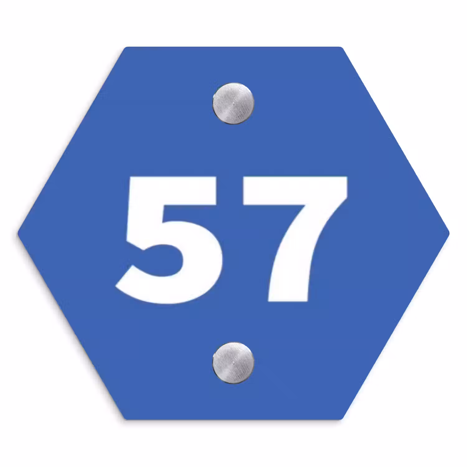 Kobaltblauw - Traditioneel Naambord Hexagon klein -3d