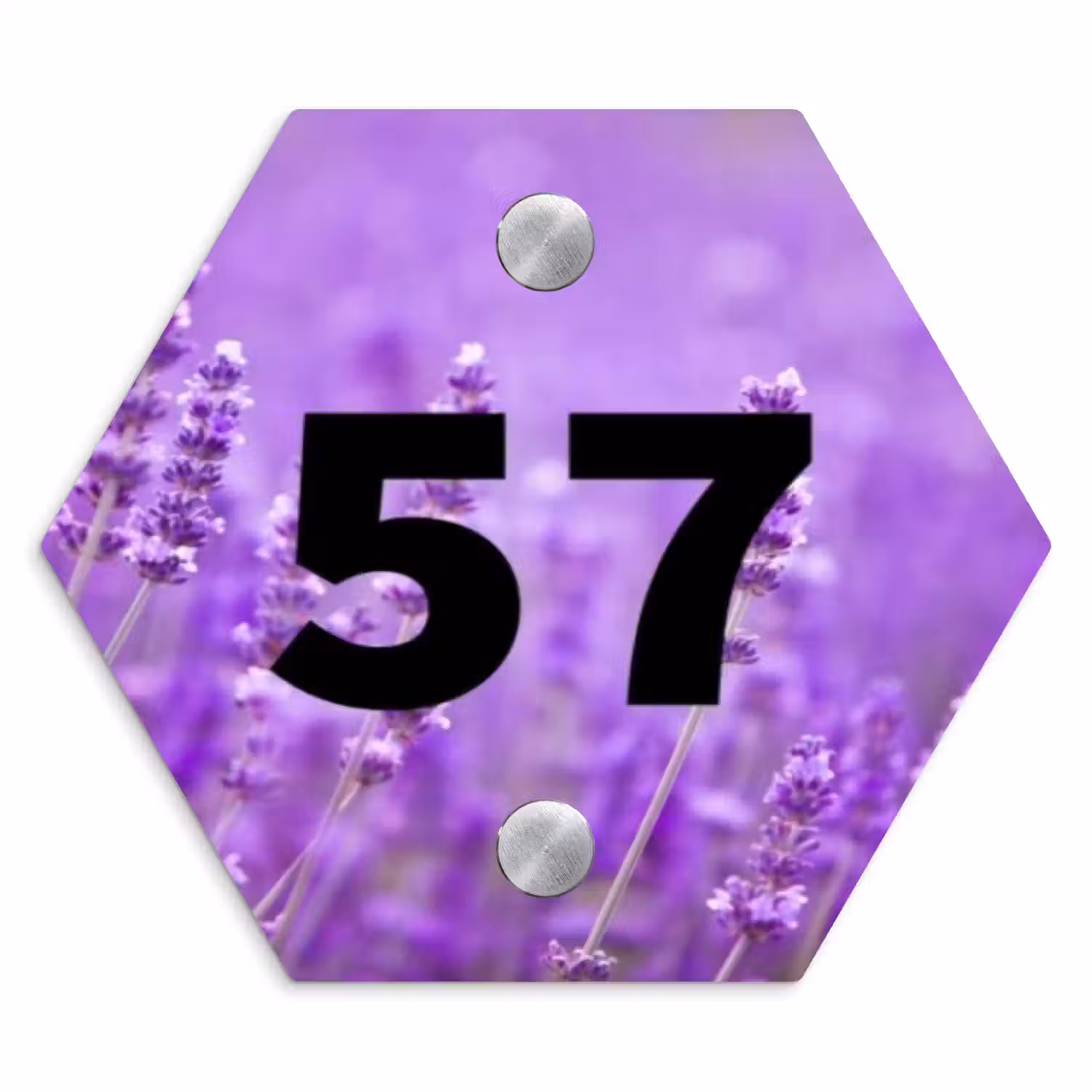 Lavendel - Traditioneel Naambord Hexagon klein -3d