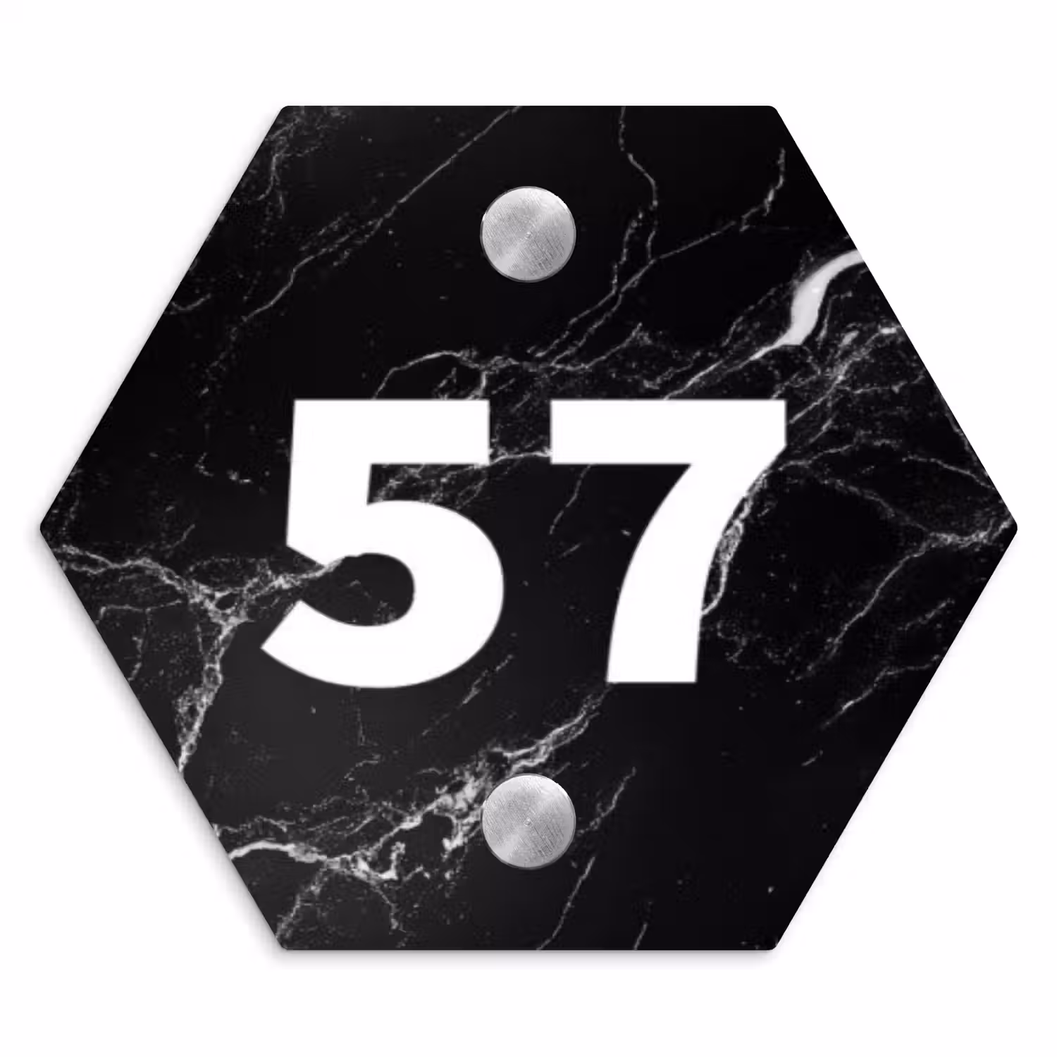 Marmer - Traditioneel Naambord Hexagon klein -3d