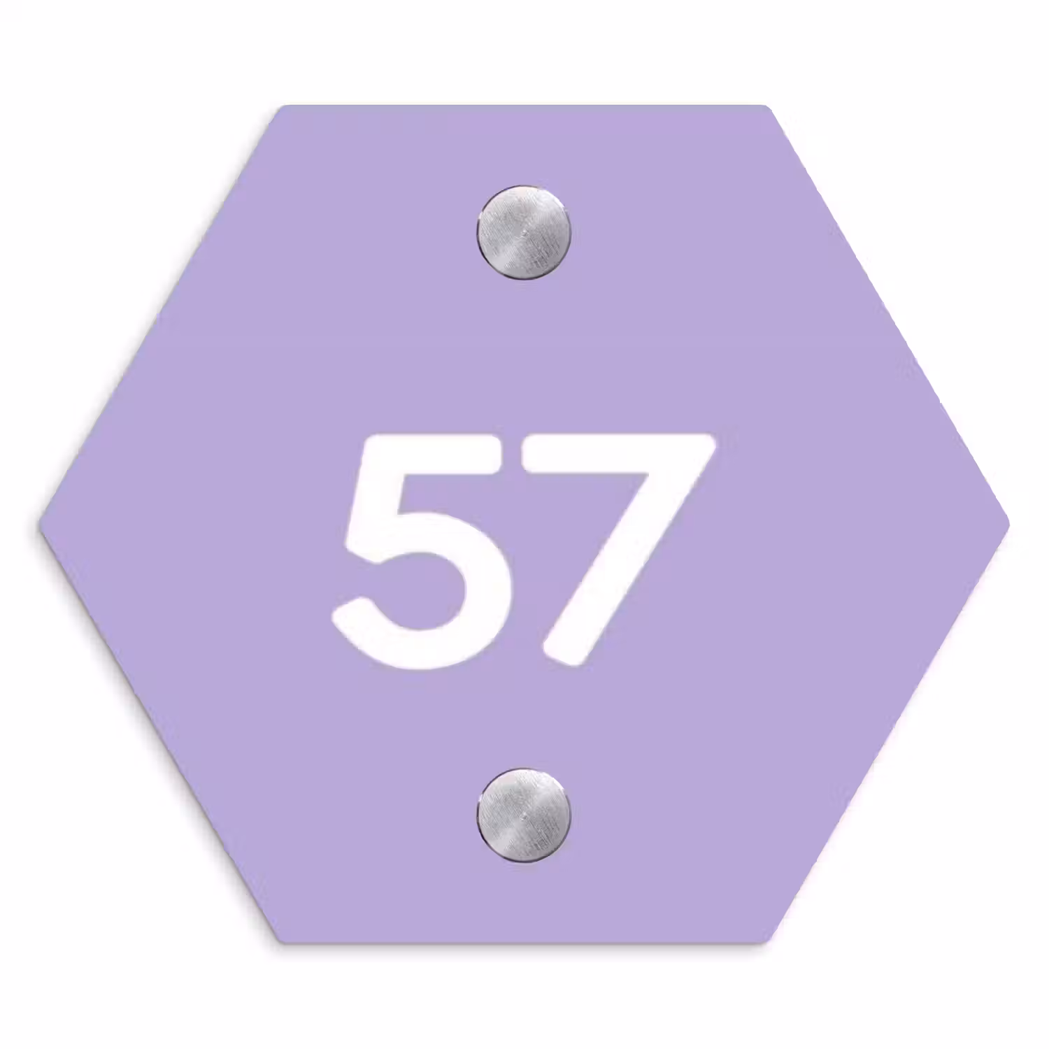 Effen - Lila - Traditioneel Naambord Hexagon klein -3d