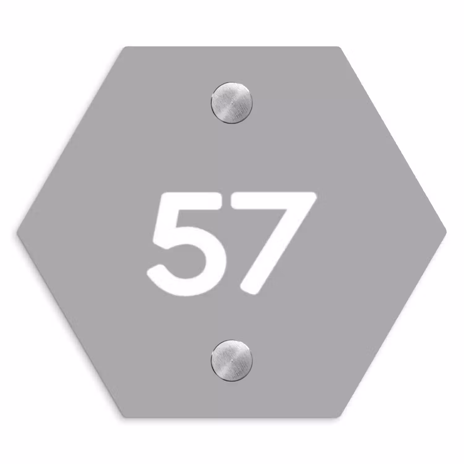 Effen lichtgrijs - Traditioneel Naambord Hexagon klein -3d