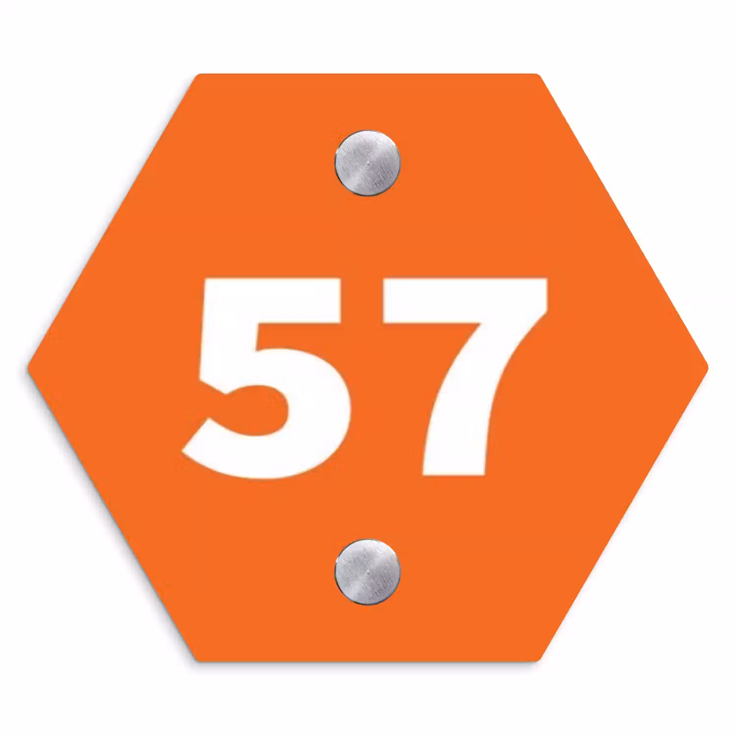 Oranje - Traditioneel Naambord Hexagon klein -3d