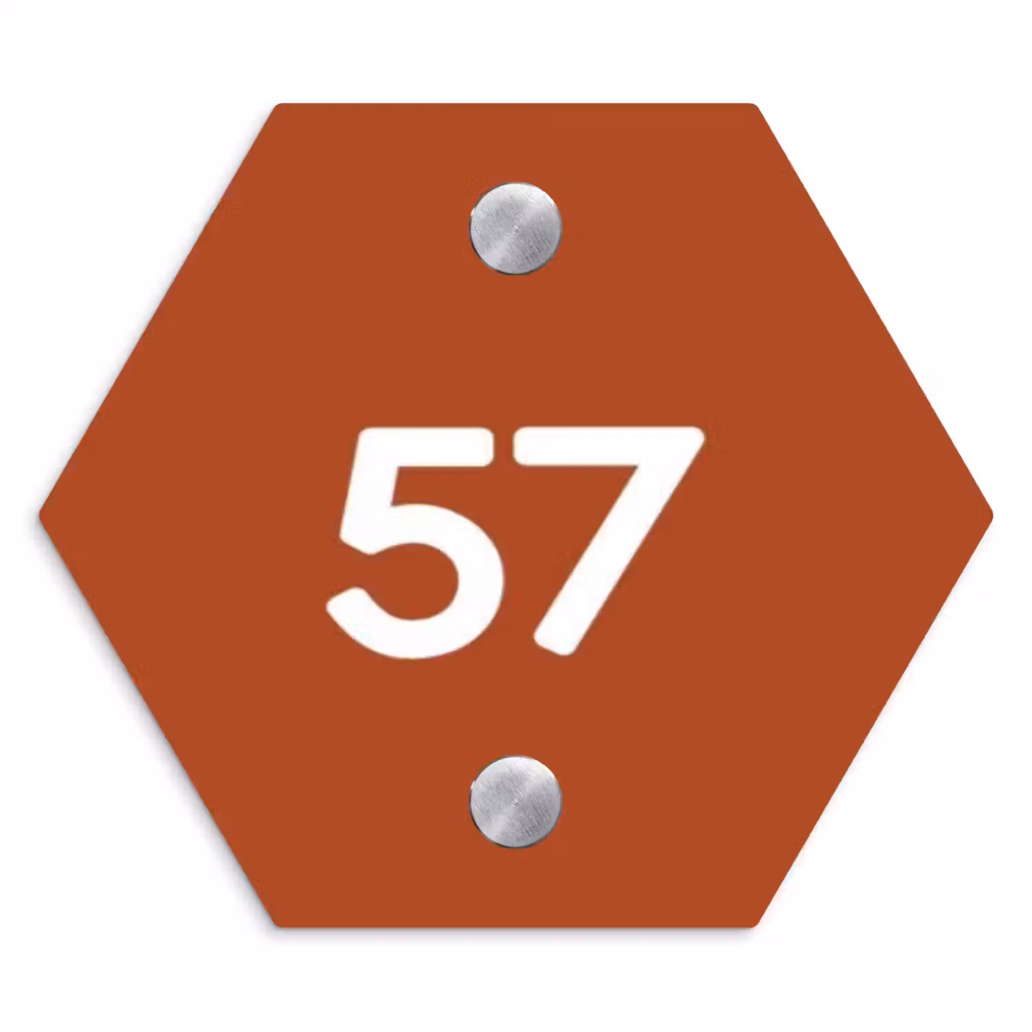 Roestbruin - Traditioneel Naambord Hexagon klein -3d