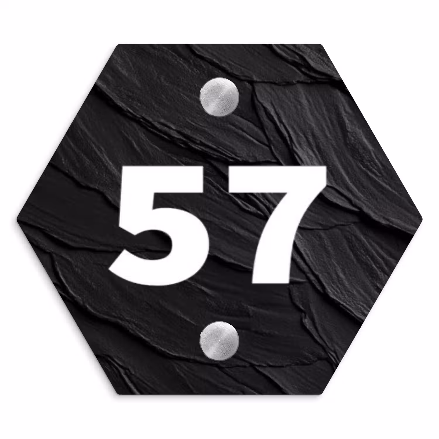 Leisteen - Traditioneel Naambord Hexagon klein -3d