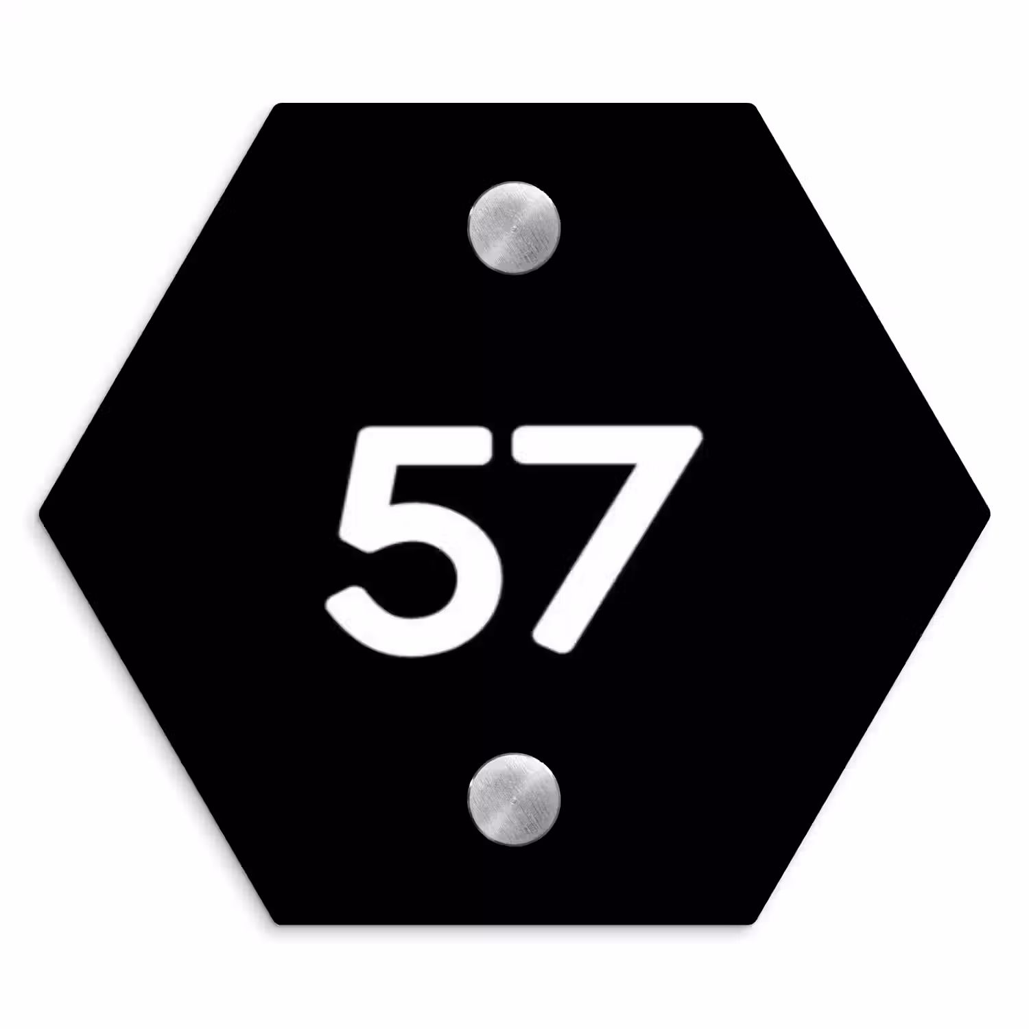 Zwart vlak - Traditioneel Naambord Hexagon klein -3d