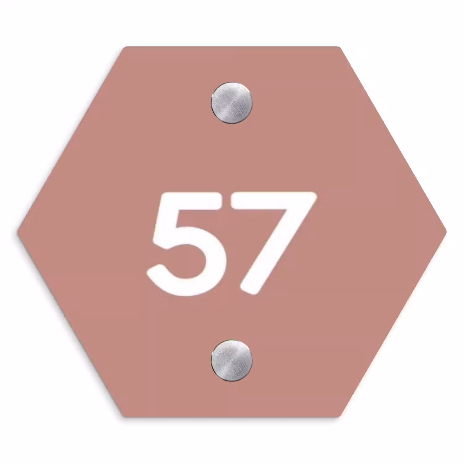 Effen oudroze - Traditioneel Naambord Hexagon klein -3d