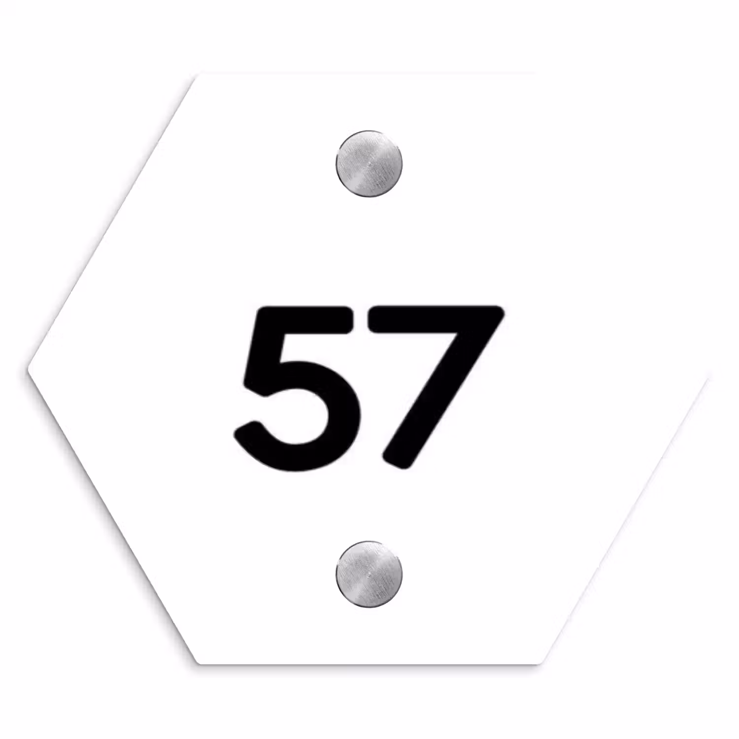 Wit vlak - Traditioneel Naambord Hexagon klein -3d