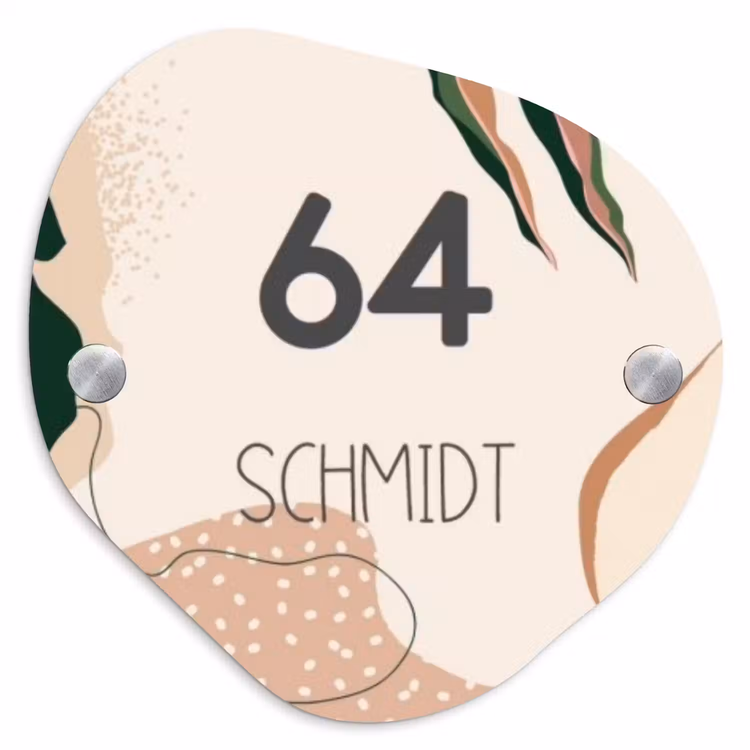 Abstract - Stippen - Modern Naambord Organisch middel -3d