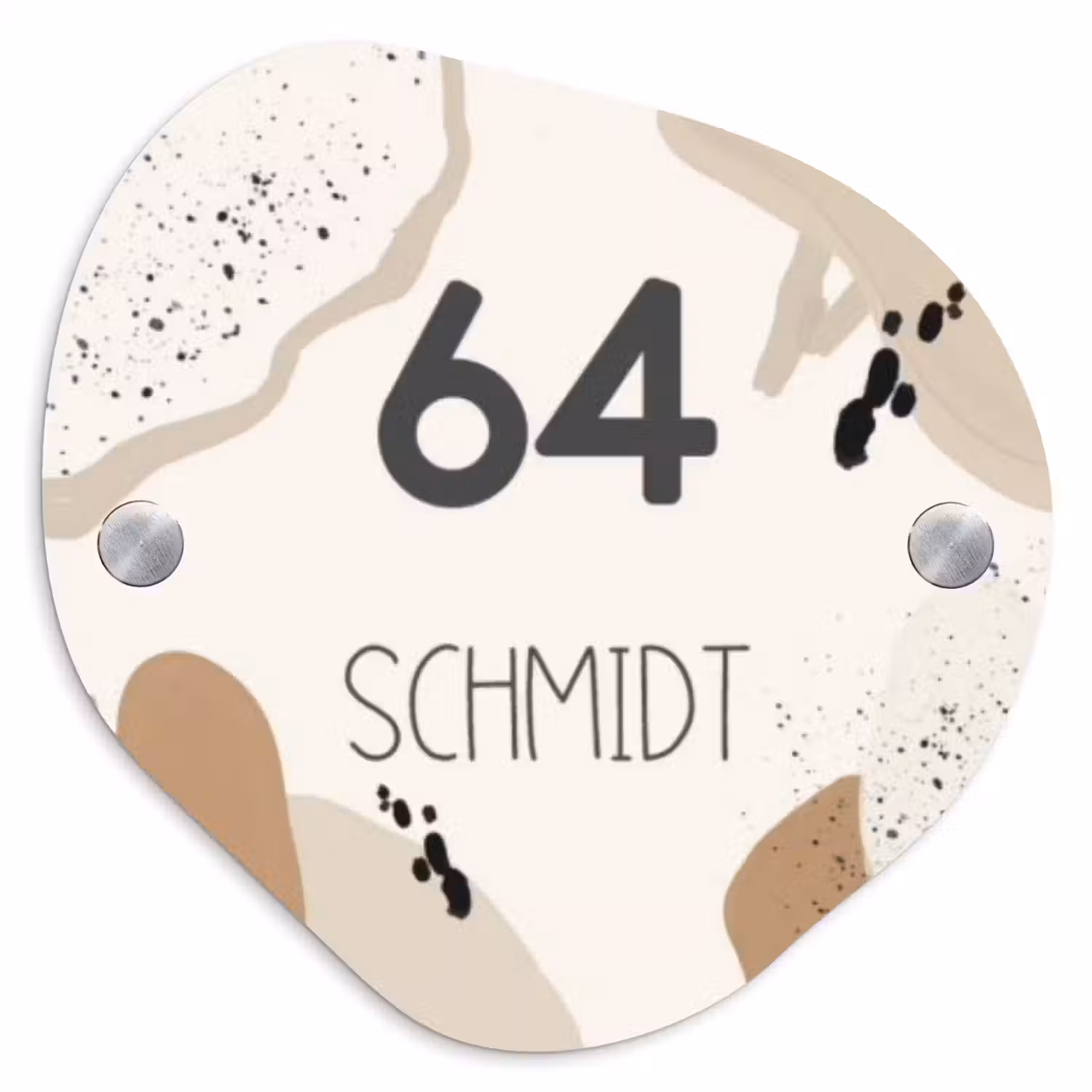 Abstracte vormen - Modern Naambord Organisch middel -3d