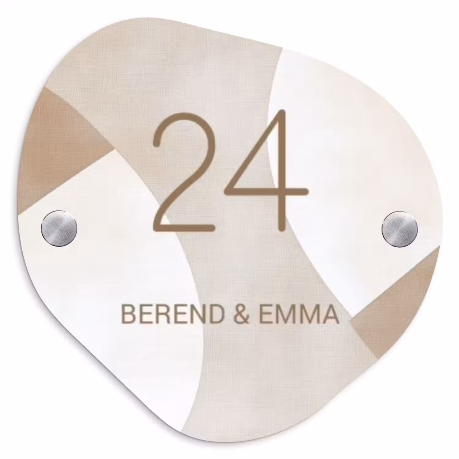 Abstract beige - Klassiek Naambord Organisch middel -3d