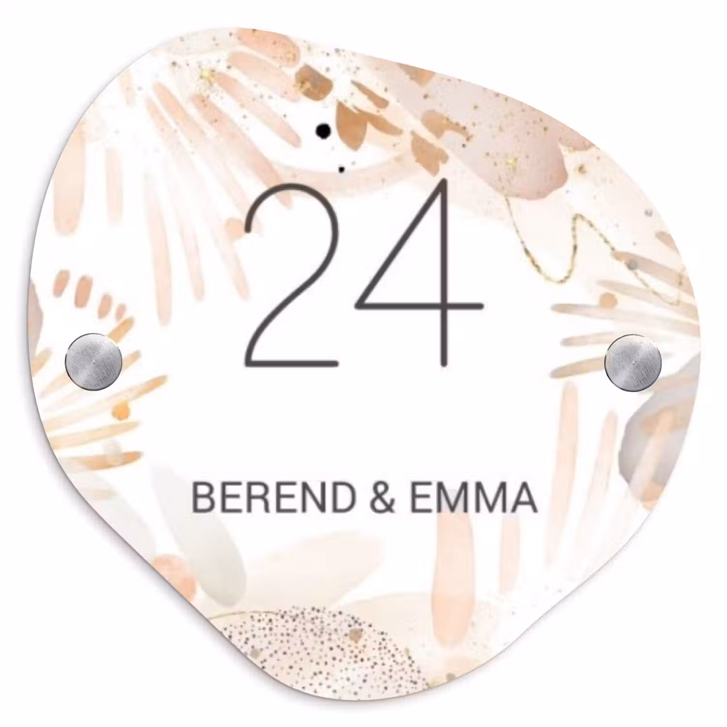 Abstract beige - Klassiek Naambord Organisch middel -3d